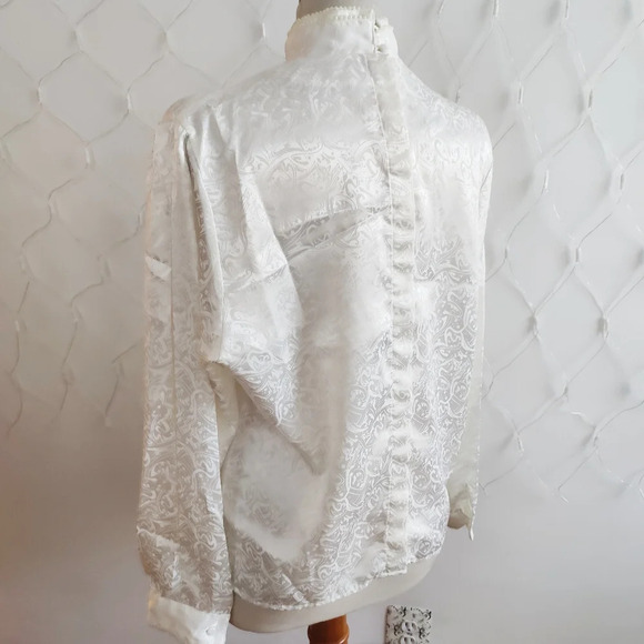 Vintage Blouse / Faux Pearls / Size Large (12) - Picture 4 of 9